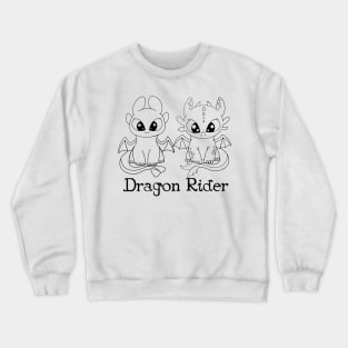 Dragon Rider coloring night fury, light fury, toothless chibi, httyd fanart, nursery design, halloween kids Crewneck Sweatshirt